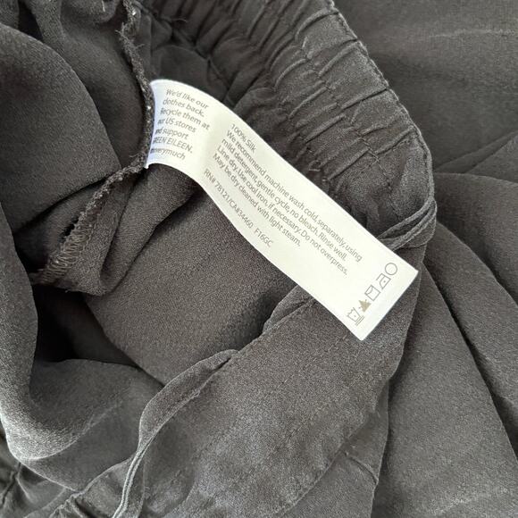 Eileen Fisher Silk Waist Jogger Pants S Black Trousers Capsule Minimalist - Picture 5 of 5